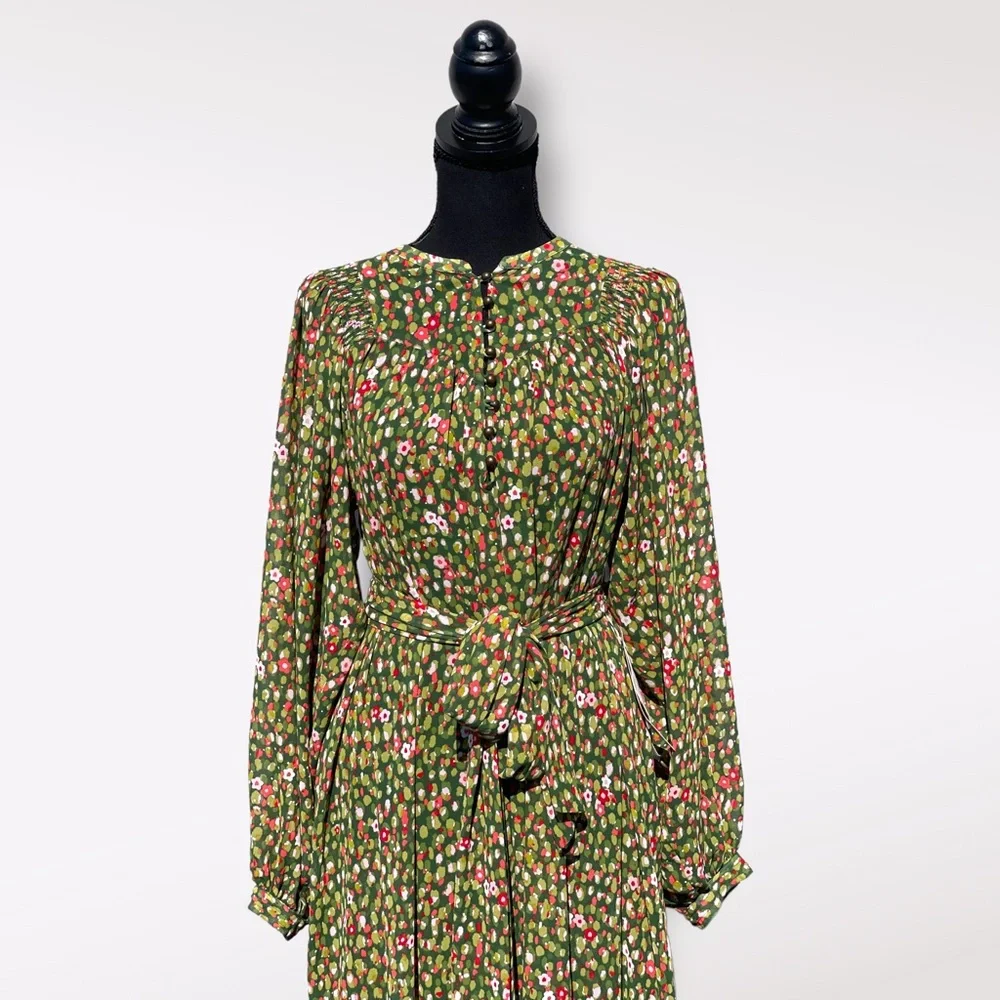 Happy X Nature Women’s Green Floral Maxi Dress | Size M